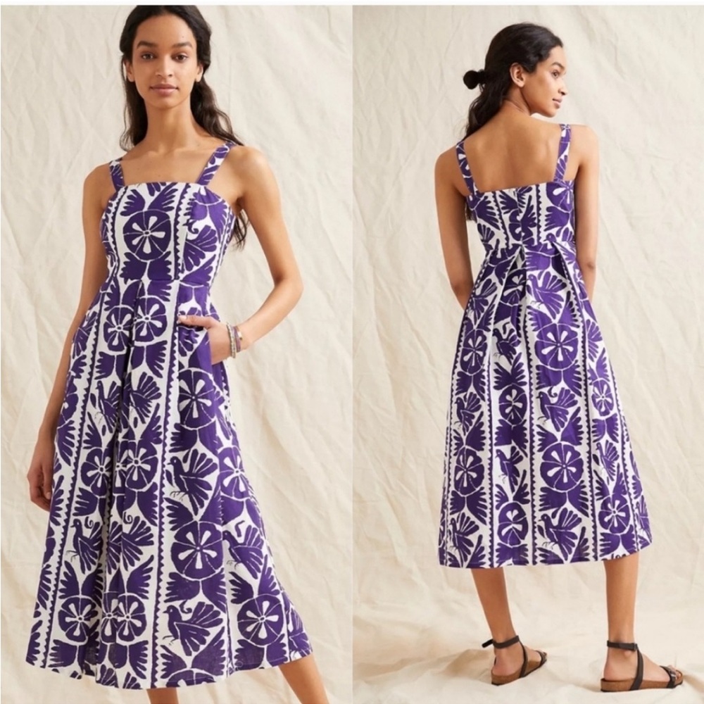 Anthropologie Corey Lynn Calter Violet Maxi Linen Dress Size M